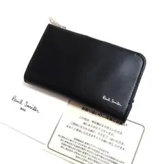 新品 ポールスミス キーケース付き小銭入れ レザー 牛革 フォールデット 黒