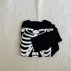 H&M 骸骨プリント 長袖カットソー