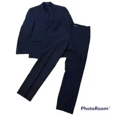 【一点もの⭐️】スーツ ストライプ ネイビー 上品 美品 上下セット