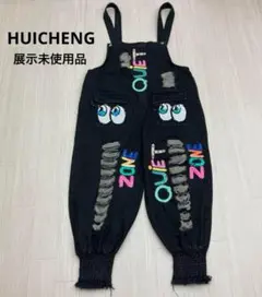 ☆ HUICHENG 展示未使用品 ダメージ デニム オーバーオール L