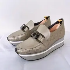 極美品✨ ヴィタノーバ バークレイ パンチングレザー スリッポン 厚底 24cm