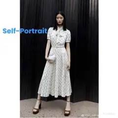❇️Selfportrait25秋新作セルフポートレートリボン柄プリーツワンピース