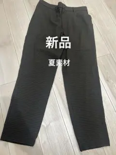 新品☆清涼サッカー素材　ブラウン柄　スラックス Lサイズ　同素材ジャケットアリ