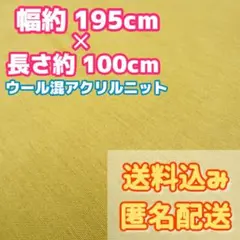 ウール混 アクリルニット マスタード系 柔らか生地 送料込み 匿名配送