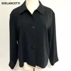 EXELANCETTI エグゼランチェッティ 黒のボタン付き ジャケット 38