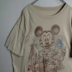 ディズニー 半袖シャツ Tシャツ ベージュ コットンシャツ