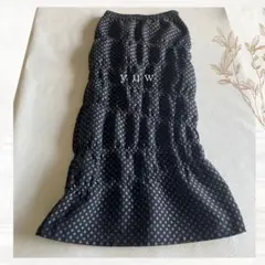 ｙｏｗ　ドットタイトロングスカート マーメイド 黒 ジャガード ユウ