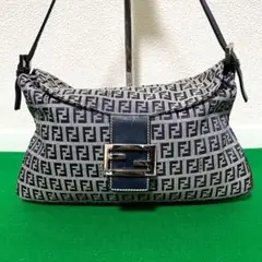 【極美品】FENDI マンマバケット ズッキーノ 肩掛け キャンバス レザー