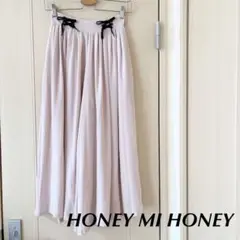 HONEY MI HONEY ワイドパンツ シフォン くすみピンク