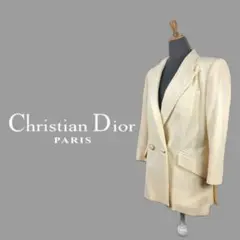 09T038☆ Christian Dior クリーム テーラードジャケット M