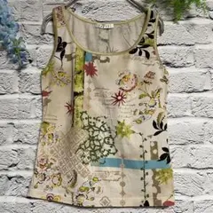 【超美品】イクコ IKUKO 総柄 タンクトップ ノースリーブ