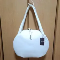 ESTINE ホワイト/白 丸型ショルダーバッグ/タグ付新品
