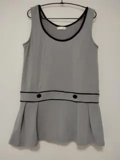 グレー ノースリーブミニワンピース L