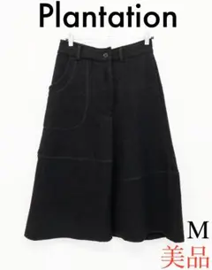 Plantation 美品 スカート ステッチ Mサイズ ブラック