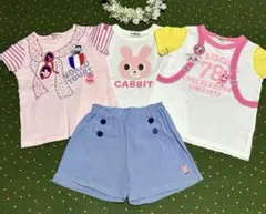 ホットビスケッツ　Tシャツ　ショートパンツ　110 うさぎ