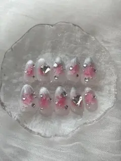 No.2 ✨ネイルチップ 韓国 ワンホン ちゅるん チーク グラデ 推し活