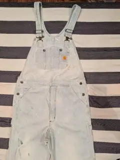 カーハート　Carhartt　ブリーチデニム オーバーオール　ペンキ加工