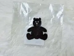 黒いクマの刺繍ワッペン