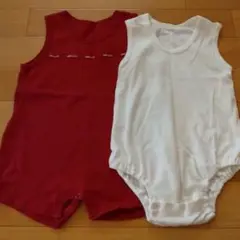 【COMME CA ISM】アカチャンホンポ　ロンパース2枚セット
