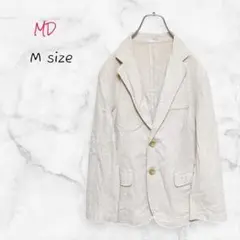 MD ジャケット ストライプ コットン Mサイズ ホワイト 送料無料