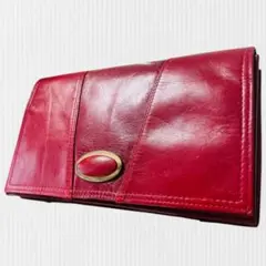【美品】クラッチバッグ セカンドバッグ レッド 赤 無地 レザー