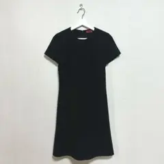 《HUGO BOSS》ヒューゴボス 半袖ワンピース 膝丈ワンピース ブラック
