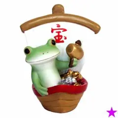 【新品・コポー】コポー 縁起物 宝船とカエル