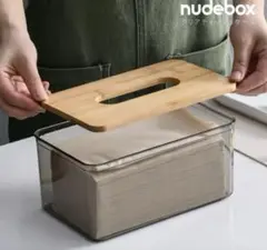 ティッシュボックス　竹製蓋