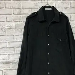 長袖シルクシャツ！アロハ　ブラックS30