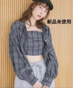 【新品未使用】アンサンブル チェックタックビスチェシャツセット archives
