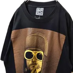 ニルヴァーナ カートコバーンデカロゴ Tシャツブラック黒L古着