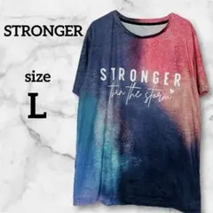 【美品】STRONGER 個性的 グラデ 半袖Tシャツ L