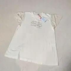 新品タグ付きKP★ 刺繍入りTシャツ クリーム色150