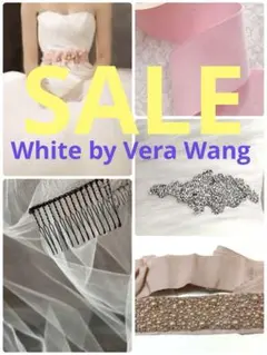 WhitebyVeraWangサッシュベルト&トリートドレッシングロングベール