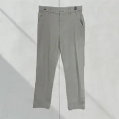 T327【アーヴェヴェ】ストレートパンツ　ウエストゴム　ストレッチ　L ベージュ
