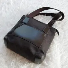 良品 グッチ ハンドバッグ トートバッグ GGキャンバス レザー ダークブラウン