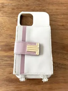 ランバンオンブルー　 iphone12 ケース グレージュ ストラップ付き