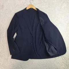 ユニクロ　感動ジャケット　ストレッチ　ウールライク　ネイビー　S