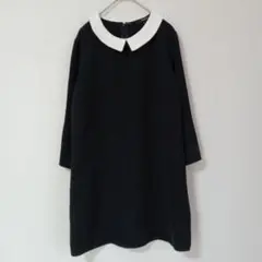 FOREVER 21 襟付きチュニック トップス ブラック M 七分袖 キレイめ