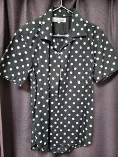 新品 ADAM ET ROPE 半袖シャツ M 黒×ドット柄