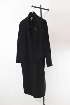 RENE ウール アンゴラ ロング チェスター コート ジャケット ブラック