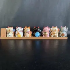 縁起物　七福猫　七福神　招き猫　置物