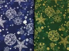2色セットUSAコットン　雪の結晶と星　Stof Fabrics　各108×50