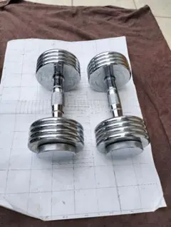 クロームダンベル　 調整可能ダンベル 10kg2個