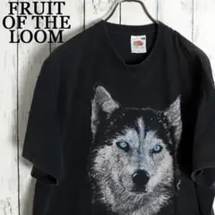 フルーツオブザルーム 前後ビッグプリント ウルフ 狼 アニマルTシャツ