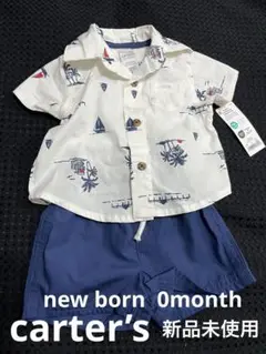 carter's 新生児 半袖 シャツ ショートパンツ セット 0ヶ月
