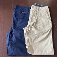 ネイビー ベージュ チノパン 2点セット