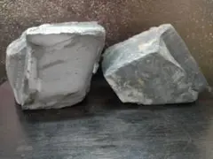 北海道上ノ国町産ブラックシリカ原石2個セット891㌘635㌘