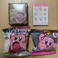 星のカービィ バスボール×2個 宝石型カンバッジコレクション ミニメモ