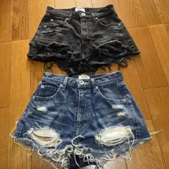 最終値下げ GYDA バックリップドショートパンツ BLACK BLUE 色違い